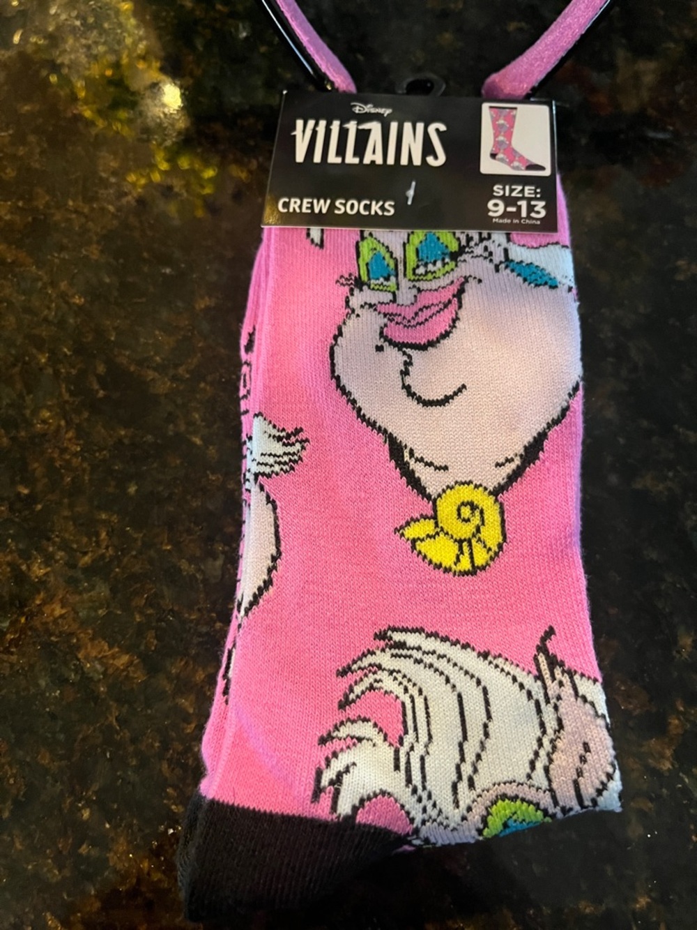 Disney parks Villains Ursula Mouse Ears & Pink Crew Socks - Picture 6 of 11